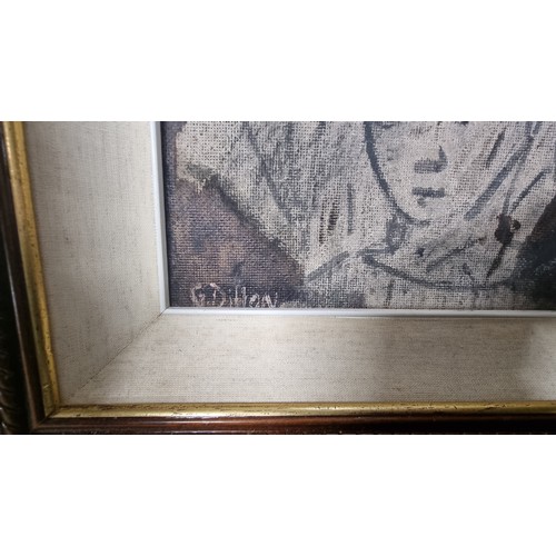 104 - Star Lot: A fantastic original acrylic and charcoal on canvas board painting by the famed Irish arti... 