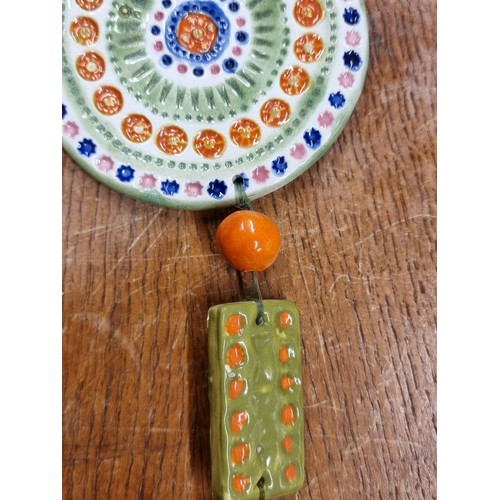 110 - Star Lot : A charming very rare eclectic ceramic mobile by John Ffrench for Arklow Studio Pottery. A... 