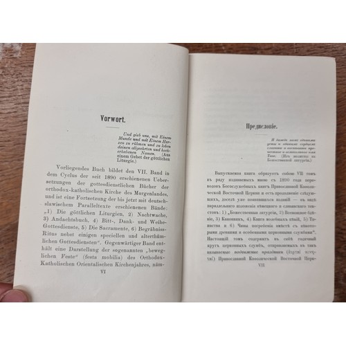 207 - Two antique hardback books including German translations of Orthodox Slavic text based on original G... 