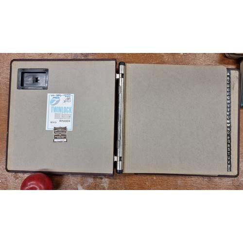 214 - A vintage Twinlock Holborn binder from Brindleys Stationers. This example is blank and features lett... 