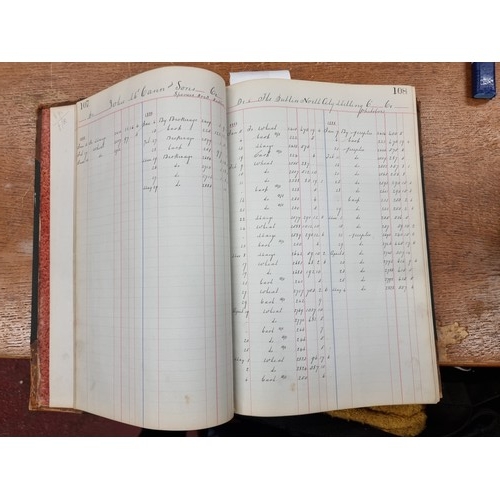 215 - A rare antique  Irish leather-bound hardback account miller's ledger dating to late 19th century reg... 