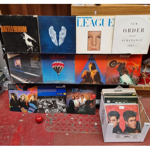 130 - A fantastic collection of 39 vinyl records including New Order, U2, Coldplay, Elton John, ABBA, Wham... 