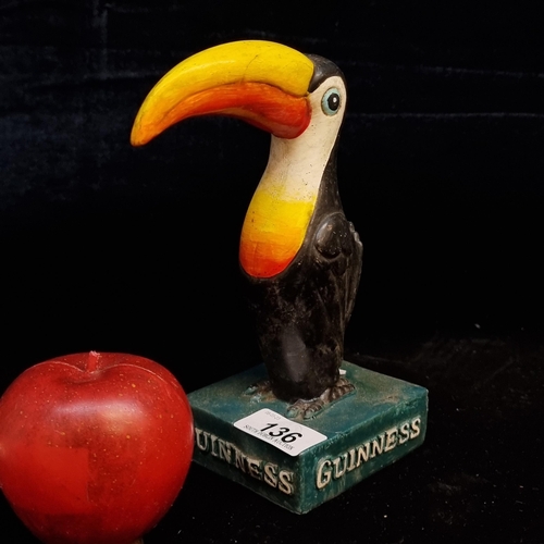 136 - A striking Guinness Toucan advertising figure. Handpainted. H18cm