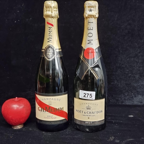 275 - Two sealed 75cl bottle of high quality champagne. Comprising of a Moet & Chandon Brut Impérial (RRP:... 