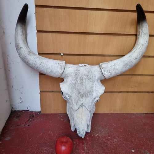 315 - A heavy quality sculpture in the form of a Texas Longhorn cow skull, with a wonderfully tactile and ... 