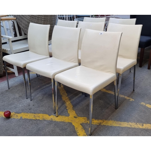 381 - Star Lot : A fabulous set of Eight contemporary Italian made dining chairs by Cattelan Italia with c... 