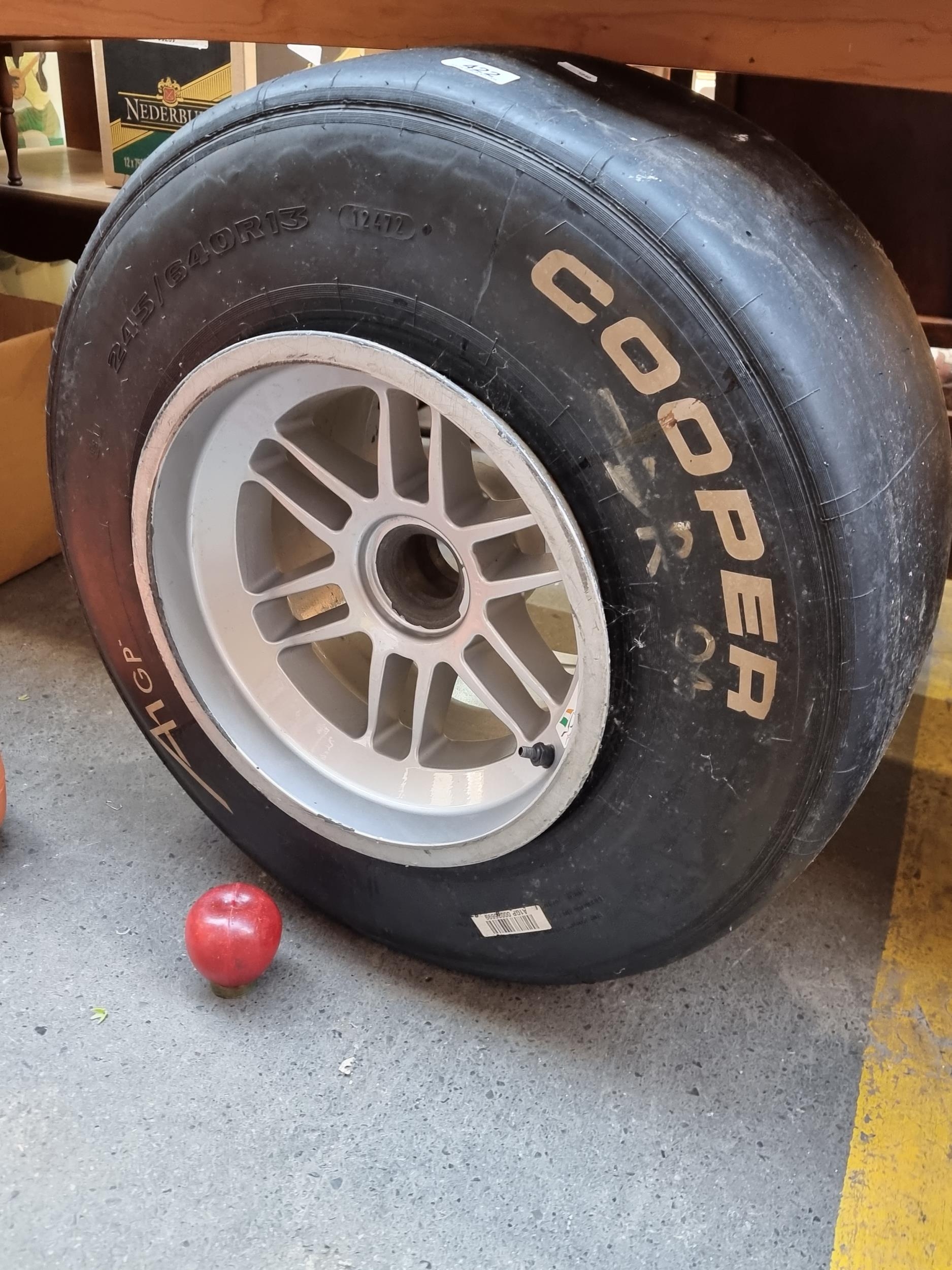 A cooper A1GP Formula 1 racing car wheel. 245 640 R13