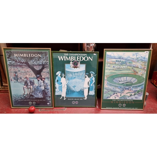 304 - Three original vintage posters advertising the Wimbledon championships from 1993, 1995 and 1997.