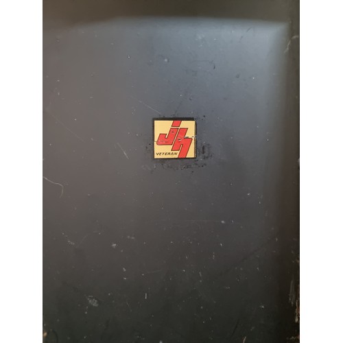 498 - Two fabulous metal trunks including a large vintage example by JH Veteran with a hinged lid, ample s... 