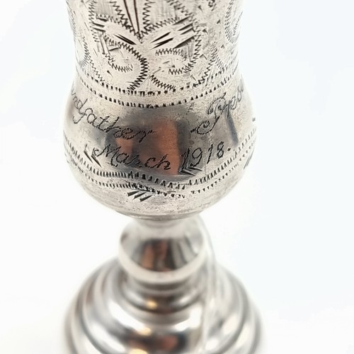 513 - A great example of a Kiddich cup, with a graduated base and beautiful etched detailing to body. Hall... 