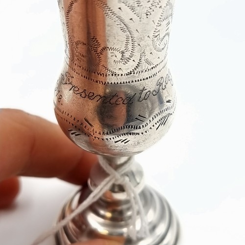 513 - A great example of a Kiddich cup, with a graduated base and beautiful etched detailing to body. Hall... 