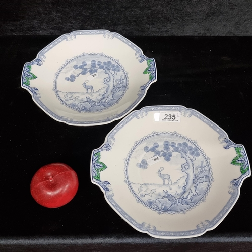 235 - Two early 20th Century serving dishes by Royal Doulton in the Kang-He pattern. Both in very good con... 