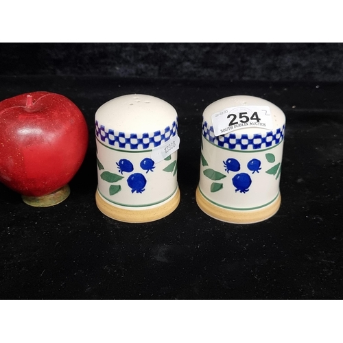 254 - A nice pair of Nicholas Mosse salt & pepper cellars in a lovely deep blue shade.