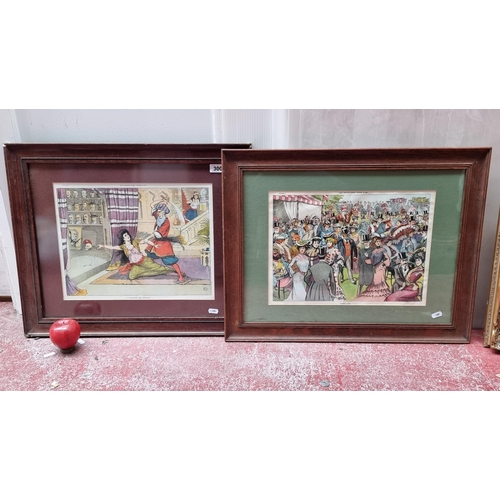 300 - Two antique lithographs from the 