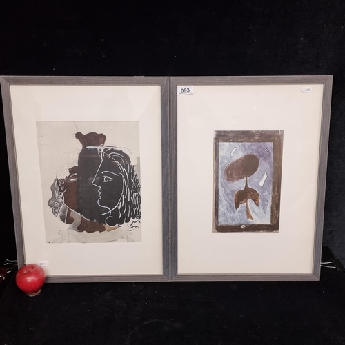 93 - A pair of nicely framed prints displaying abstract tonal compositions.