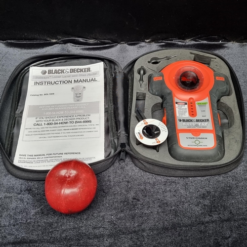 A Black and Decker Bulls Eye Laser Level and Stud Finder. Model