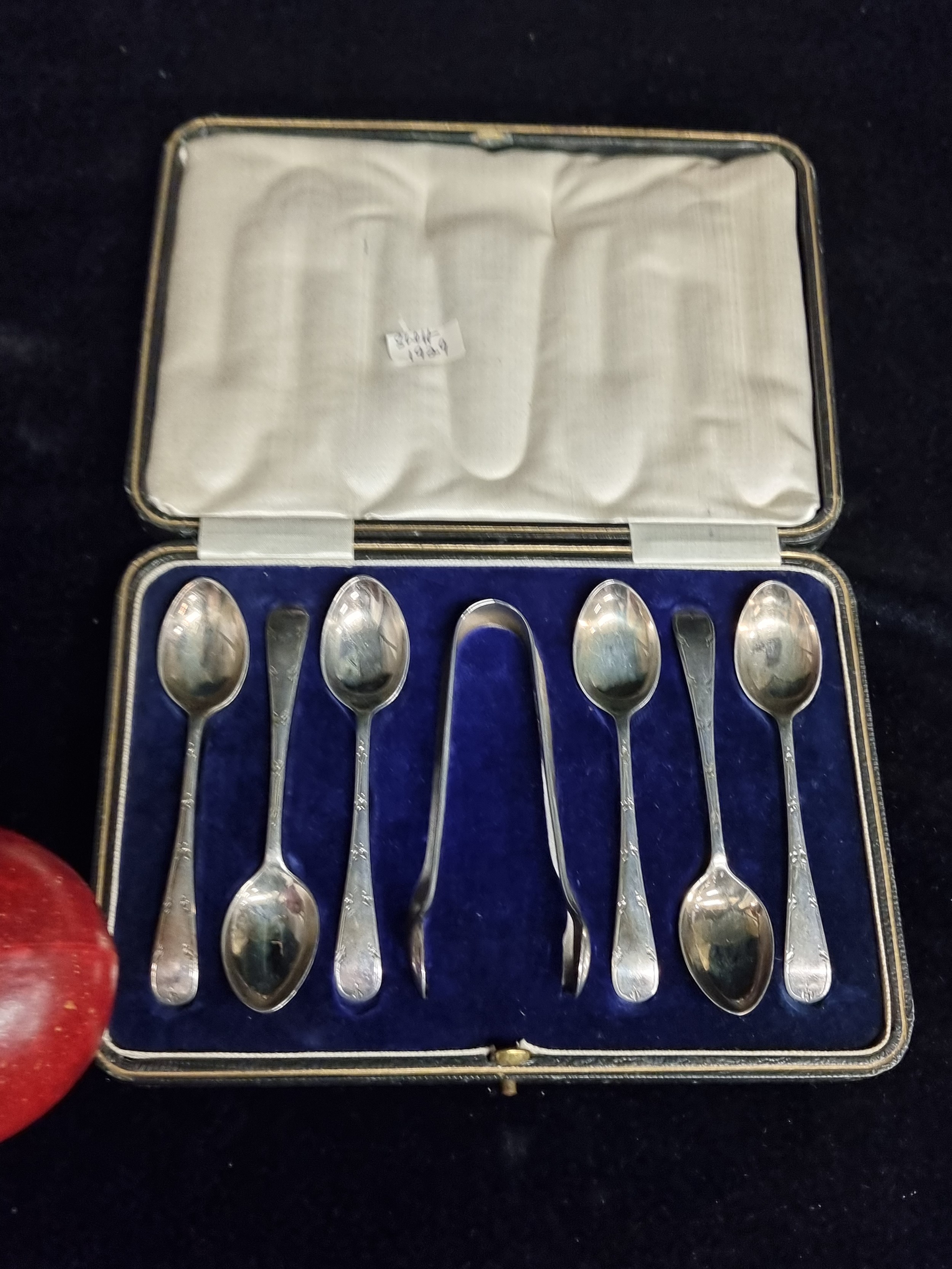 A beautiful canteen of sterling silver cutlery. Comprising of six ...