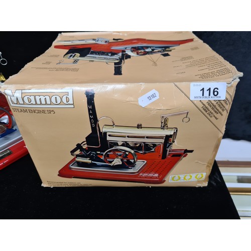 116 - Star lot : A fantastic retro Mamod Steam Engine SP5 in original box. This model stationary engine is... 