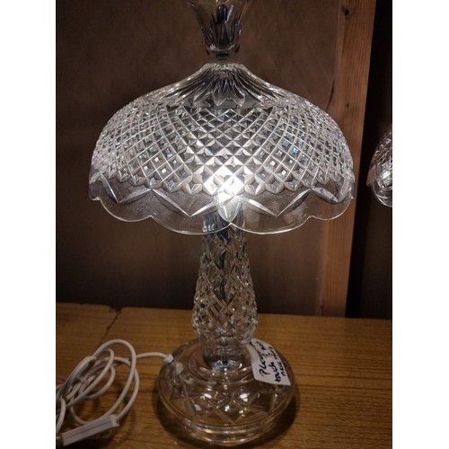 152 - Star Lot - A fabulous pair of Waterford Crystal table lamps in the Achillbeg Hurricane series. H47.5... 