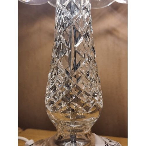 152 - Star Lot - A fabulous pair of Waterford Crystal table lamps in the Achillbeg Hurricane series. H47.5... 