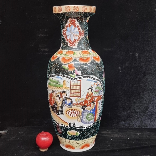 103 - A stunning, very large floor standing Chinese ceramic vase. Of urn shaped form, with a waisted neck,... 