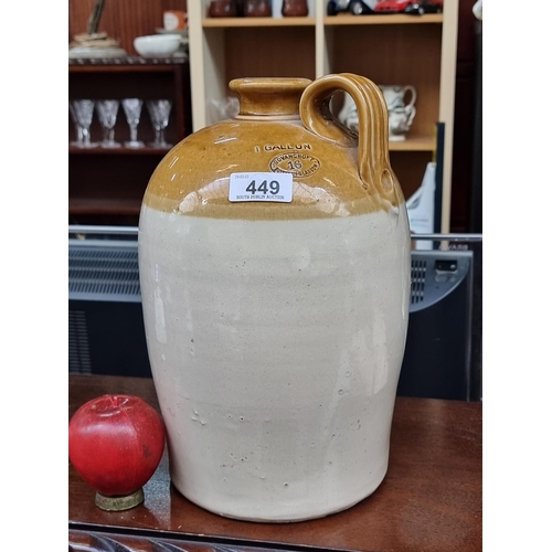 449 - A large stoneware 1 Gallon flagon. Crafted by Govancroft Pottery, Glasgow. A handsome two-tone examp... 