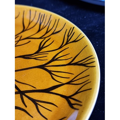 144 - A beautiful studio pottery plate by John Ffrench b1928-2101 for Arklow Pottery Studio. Finished with... 