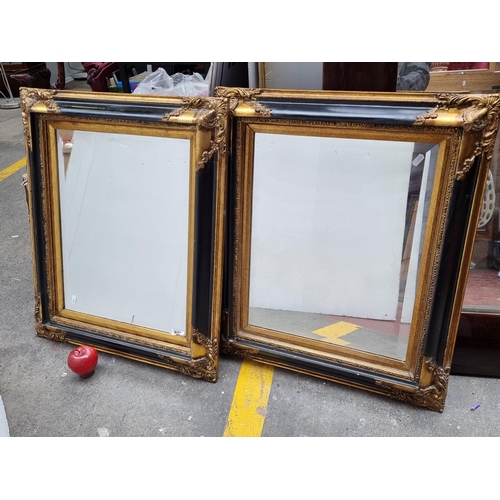 304 - A pair of high quality rectangular wall mirrors with ornate Baroque style lacquered wood and gilt fr... 