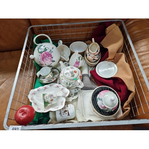 693 - An excellent lot of mixed china and porcelain. Including some genuine Dresden as well as antique Vic... 