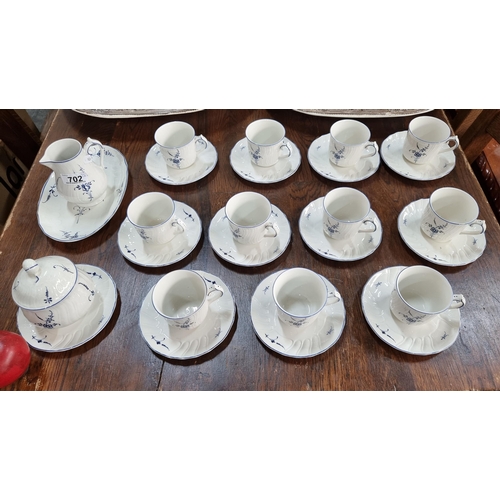 702 - A stunning teaset of twenty-six pieces of Villeroy & Boch porcelain in the Vieux Luxembourg pattern.... 