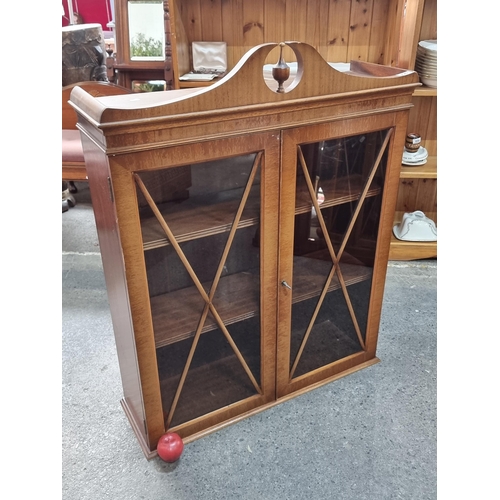 720 - A vintage display cabinet most likely designed as a top to a formal dresser ideal for use as a book ... 