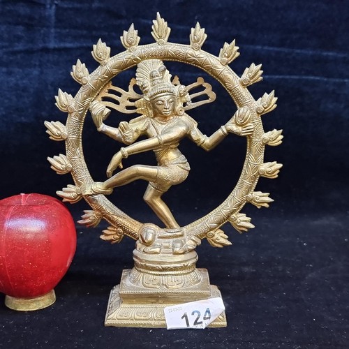 899 - A good size super cast metal figure of the Hindu God Shiva Nataraja in a golden finish. Great piece.... 