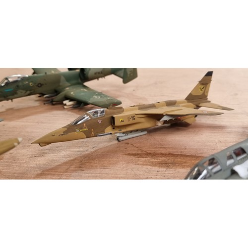 398 - Eleven military plastic model fighter airplanes including a Grumman F-14 Tomcat and a LTV A-7 Corsai... 