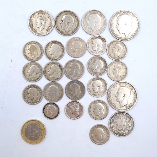 529 - A large and quality collection of United Kingdom Sterling  silver coinage. Together with a Kruger Ge... 