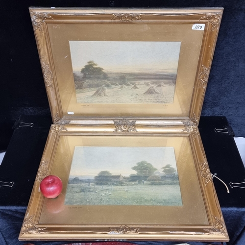 79 - A pair of antique chromolithographs of paintings originally by the artist George Oyston. The first t... 