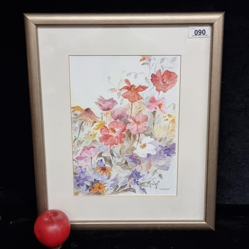 90 - A cheerful original watercolour on paper painting by the artist Mel Hunter depicting an abundance of... 