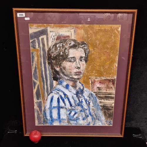 96 - A large original oil on canvas painting by the artist Timothy White. Shows a portrait of the artist ... 