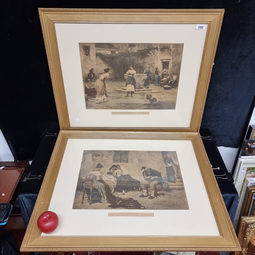 98 - A pair of large handcoloured photographic prints, the first titled 