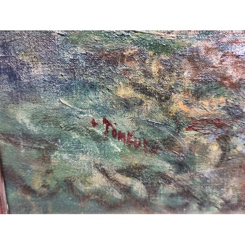 84 - A fantastic large original oil on canvas painting by the artist Edward Tompkins showing a view down ... 