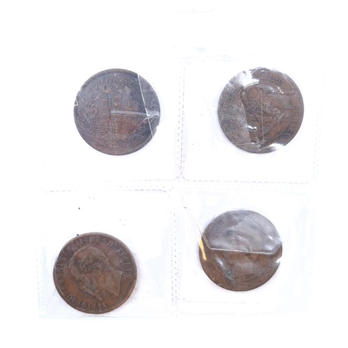 41 - A collection of four Napoleon III coins, circa 1854, 1856, 1865 and 1866. All protected and in good,... 
