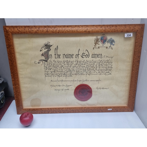 334 - A fascinating copy of a 16th century execution order issued by Queen Mary, known as Bloody Mary. Des... 