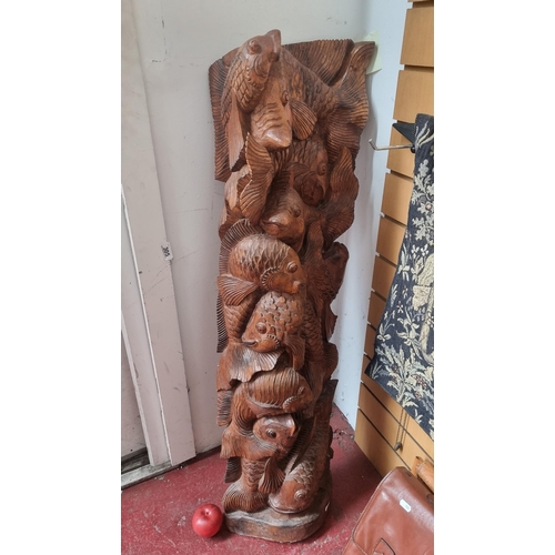 Rosewood Fish Carving Sculpture