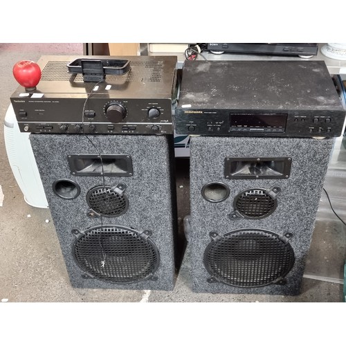 995 - Two large sound systems including a Technics Stereo integrated amplifier (SU-VZ320) and a Marantz FM... 