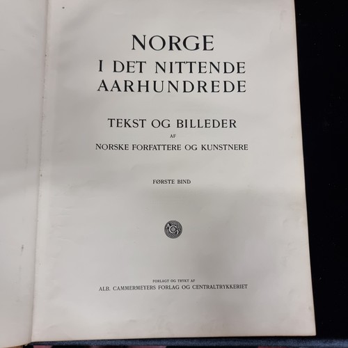 159 - Two very large antique books titled 'Norge i det Nittende Aarhundrede' ('Norway in the nineteenth ce... 