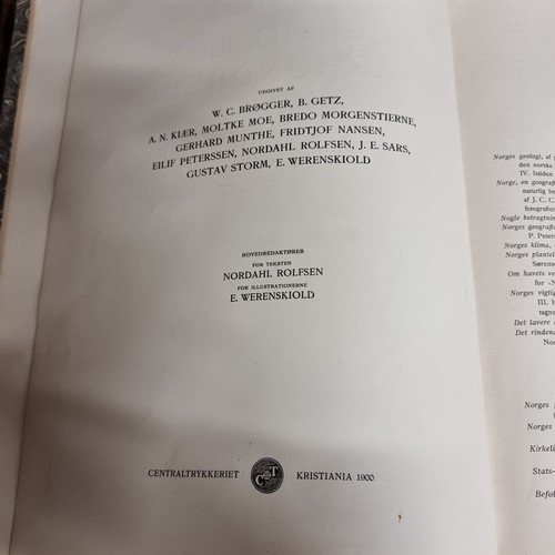 159 - Two very large antique books titled 'Norge i det Nittende Aarhundrede' ('Norway in the nineteenth ce... 