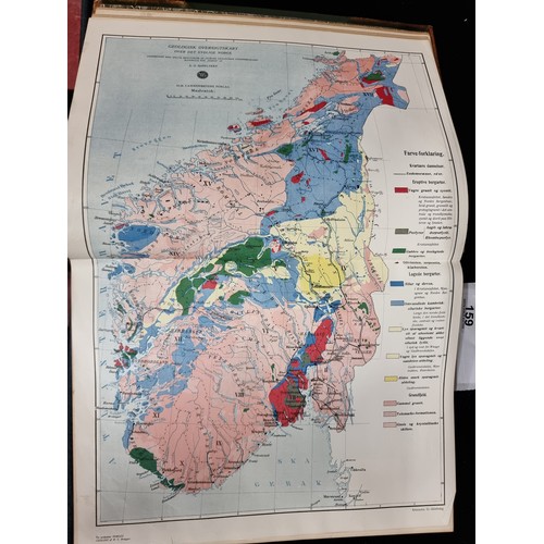 159 - Two very large antique books titled 'Norge i det Nittende Aarhundrede' ('Norway in the nineteenth ce... 