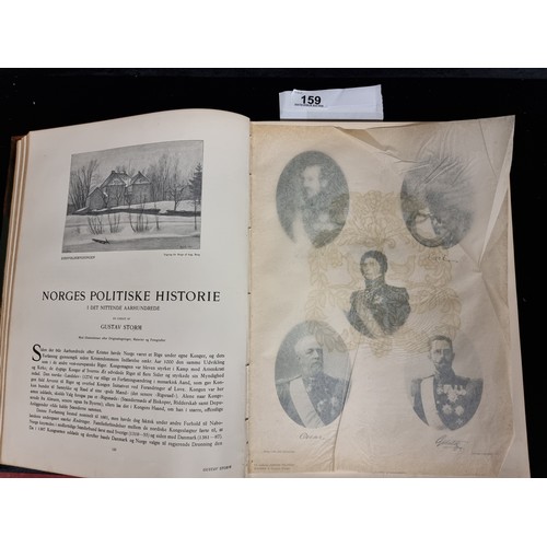 159 - Two very large antique books titled 'Norge i det Nittende Aarhundrede' ('Norway in the nineteenth ce... 