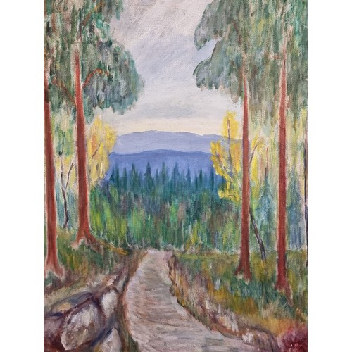 96 - Star Lot : A wonderful large original acrylic on canvas painting featuring a view down a dirt path t... 