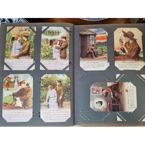 997 - Star Lot : An original Art Nouveau post card album with 340 collectible postcards dating to WWI feat... 