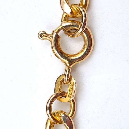 23 - Star lot : A fine example of a heavy, high quality Figero 9 carat gold chain link necklace. Stamped ... 